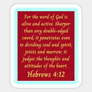 Bible Verse Hebrews 4:12 Sticker